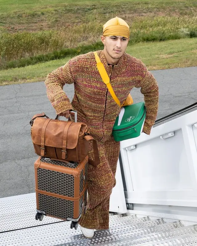Kyle Kuzma outfit in Marni, Amiri, and Goyard, 2022
