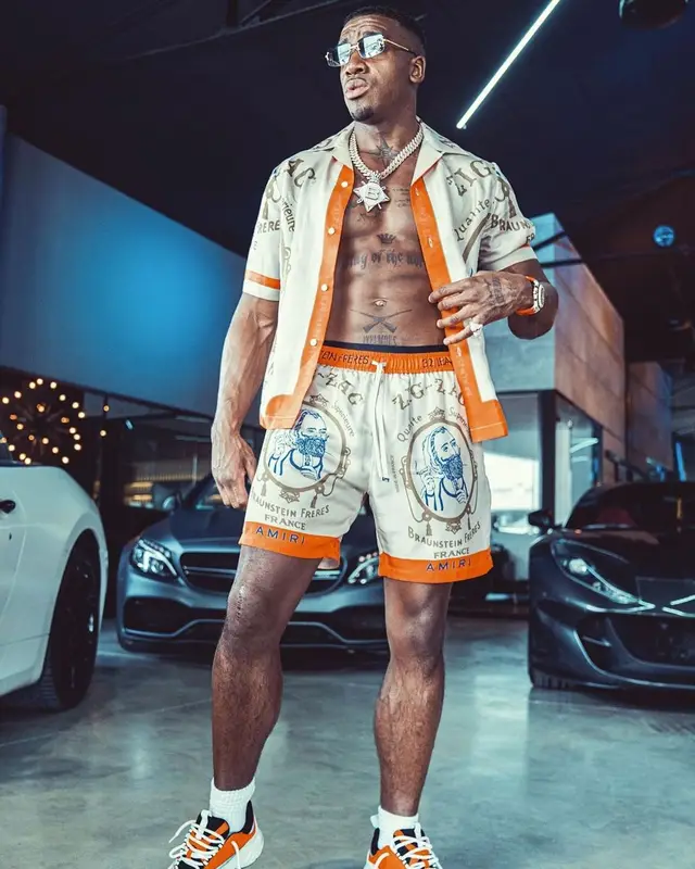 Bugzy Malone outfit in Amiri, Dior, and Zig-Zag World, 2022