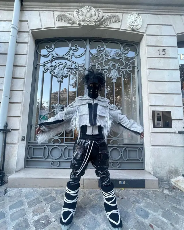 Bloody Osiris outfit in Rick Owens, 2022