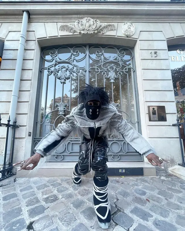 Bloody Osiris outfit in Rick Owens, 2022