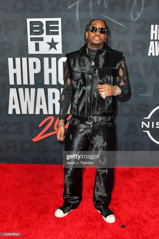 Fivio Foreign outfit in Rick Owens and Louis Vuitton, 2022