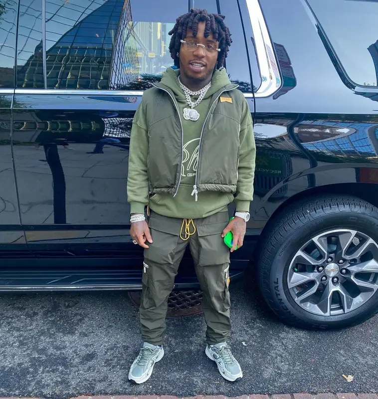Jacquees outfit in Rhude and Dior, 2022
