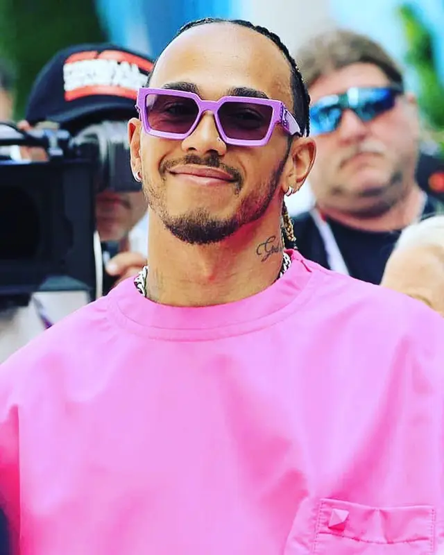 Lewis Hamilton outfit in Valentino and Louis Vuitton, 2022