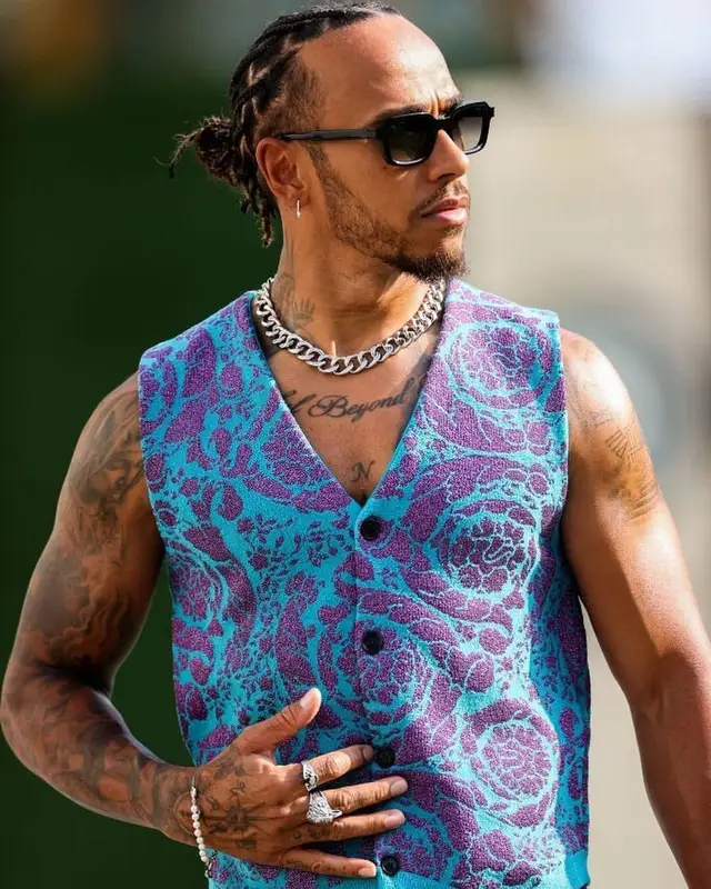 Lewis Hamilton outfit in Versace, Police, and Lewis Hamilton, 2022