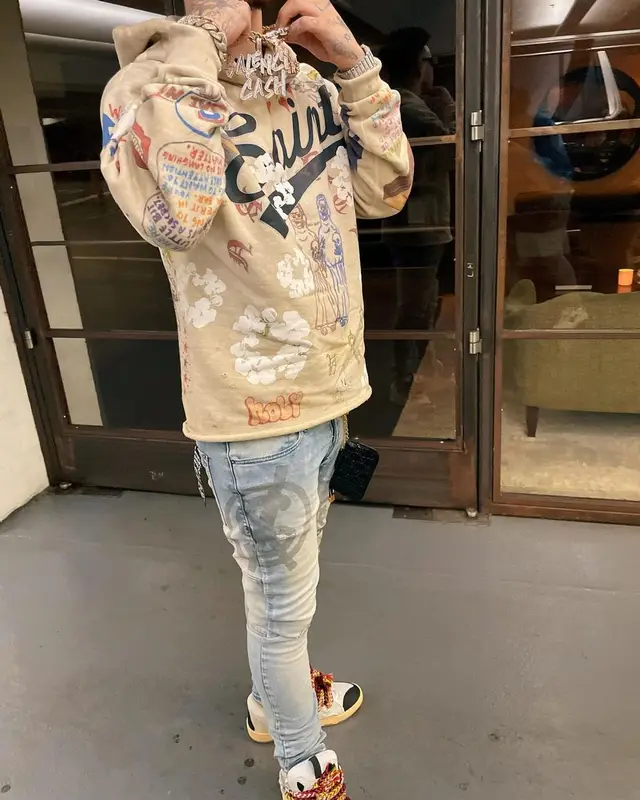 Lil Mosey outfit in Denim Tears, Ksubi, and Balenciaga, 2022