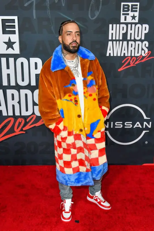 French Montana outfit in KidSuper, Amiri, and Louis Vuitton, 2022