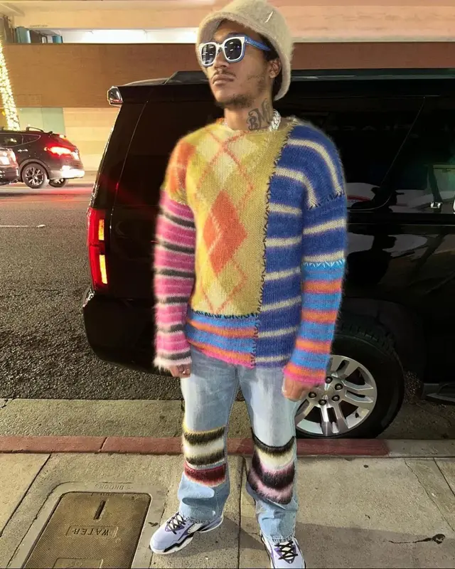Lil Meech outfit in Louis Vuitton and Marni, 2022