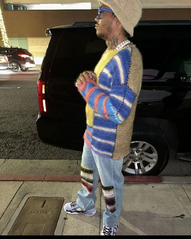 Lil Meech outfit in Louis Vuitton and Marni, 2022