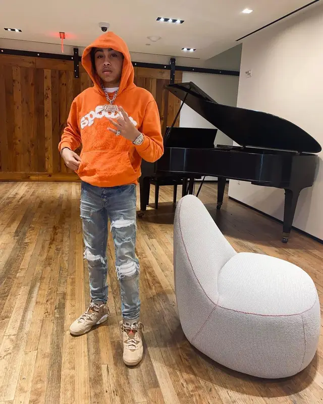 Stunna Gambino outfit in Spider Worldwide, Amiri, and Balenciaga, 2022