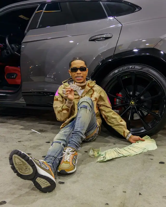 Lil Migo outfit in Supreme, Goyard, and Balenciaga, 2022
