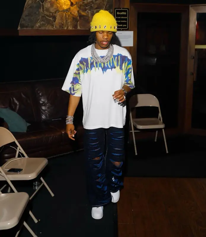 Lil Baby outfit in Marni, Nike, and Melrose High, 2022