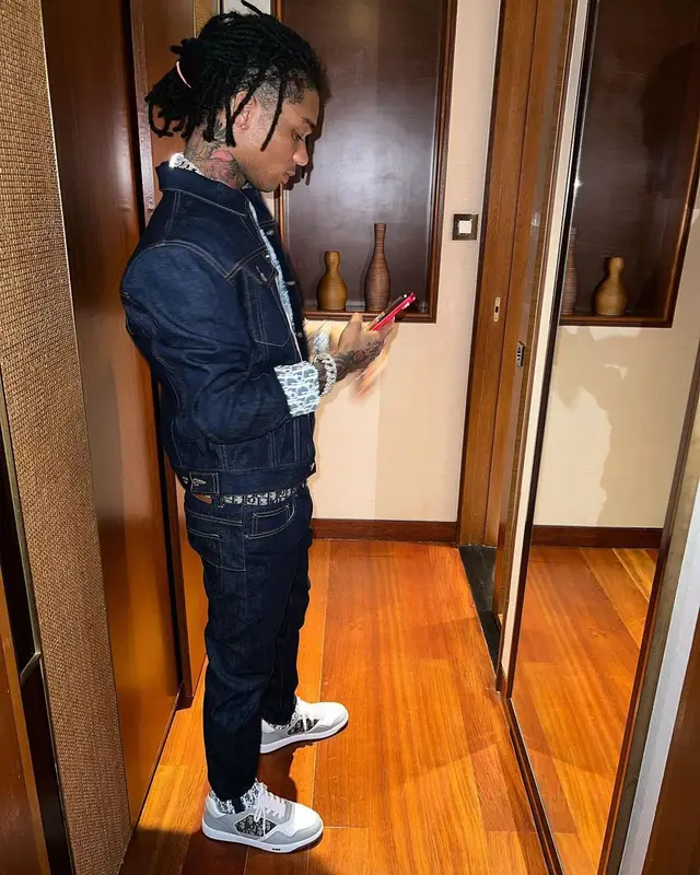Swae Lee outfit in Saint Laurent and Dior, 2022