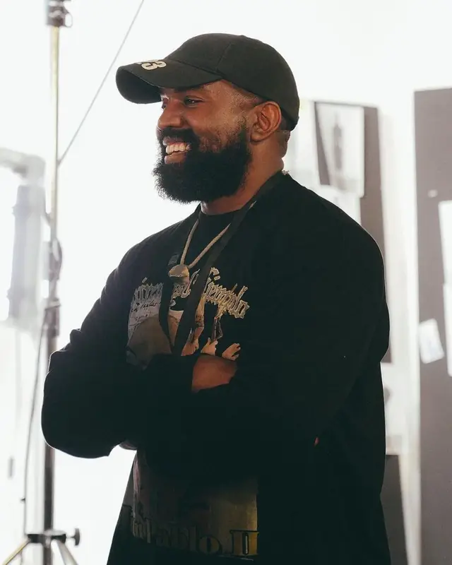 Kanye West outfit in Yeezy, 2022