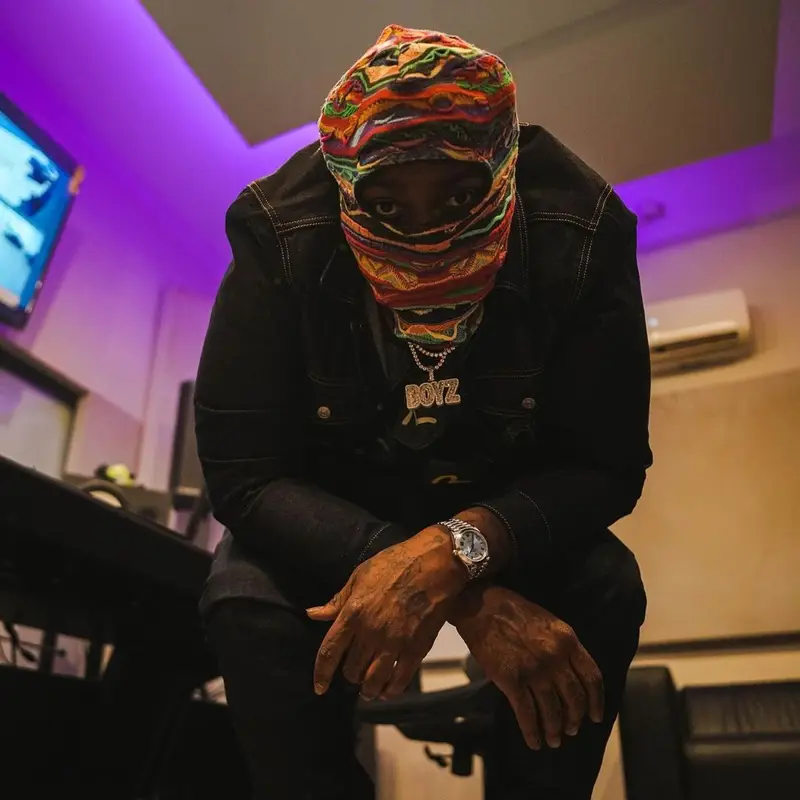 Peezy outfit in Evisu and Jordan, 2022