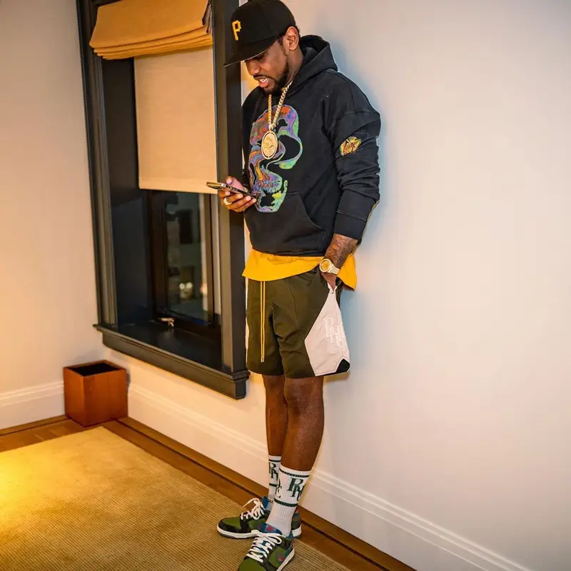 Fabolous outfit in Rhude, Nike, and New Era, 2022