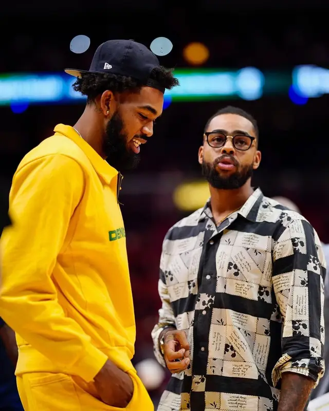 Karl Anthony Towns outfit in Denim Tears and Nike, 2022