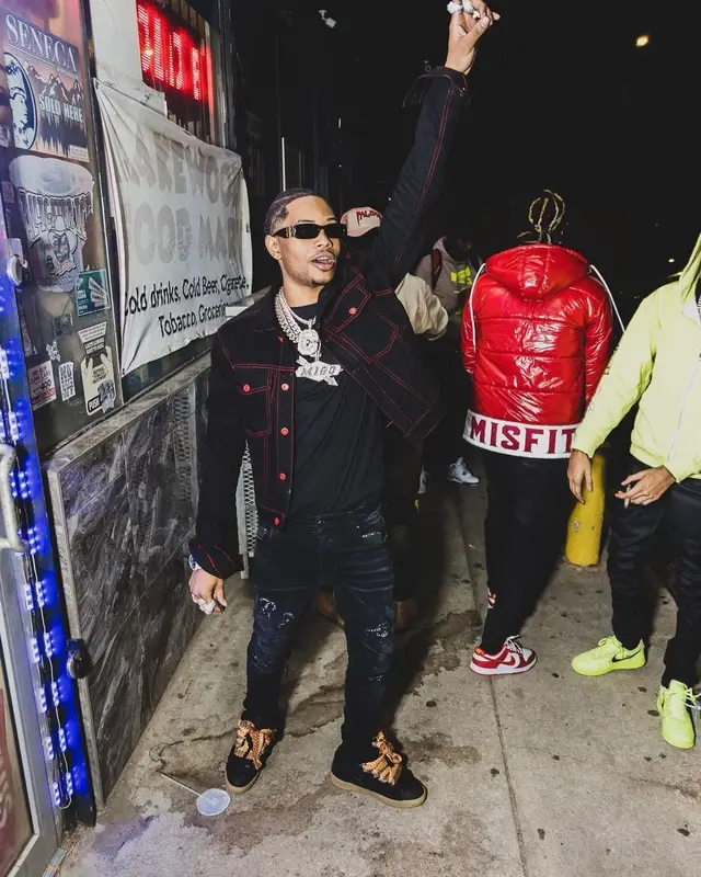 Lil Migo outfit in Vlone, Amiri, and Balenciaga, 2022
