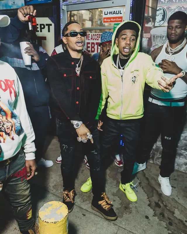 Lil Migo outfit in Vlone, Amiri, and Balenciaga, 2022