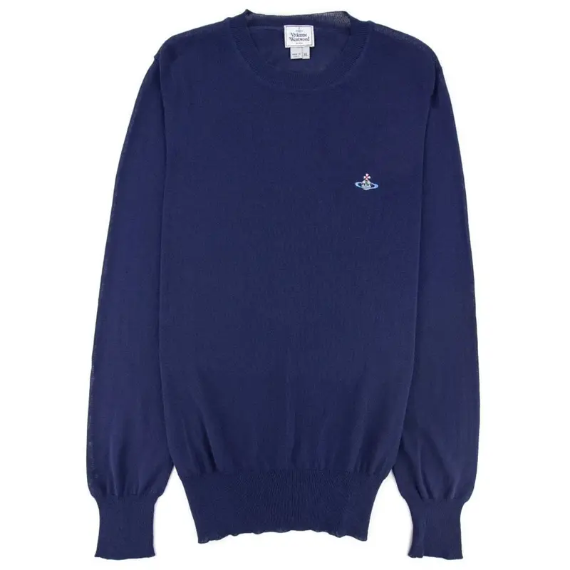 Vivienne Westwood Orb Logo Crewneck Knitted Sweatshirt Royal Blue $400