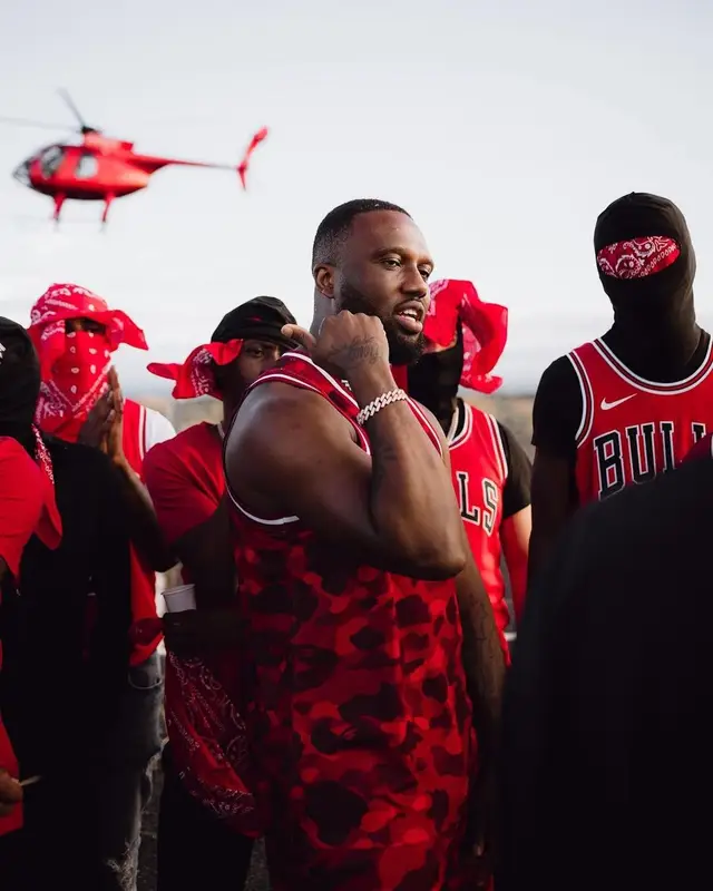 Headie One outfit in Bape and Nike, 2022