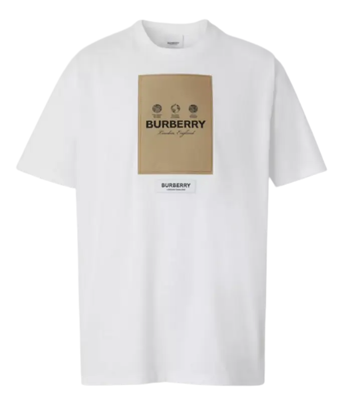 Burberry Label Applique Cotton Oversized T-Shirt $660
