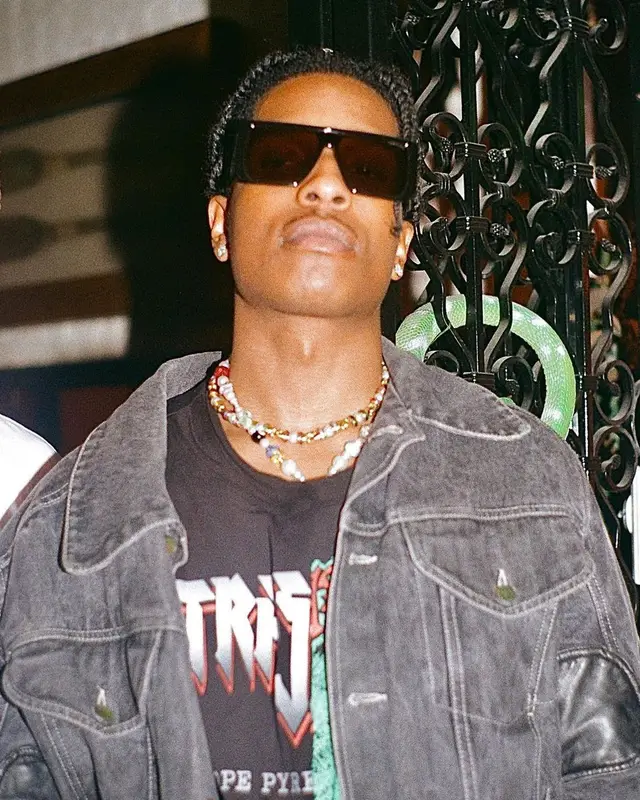 ASAP Rocky outfit in Walter van Beirendonck, Raf Simons, and Tom Ford, 2022