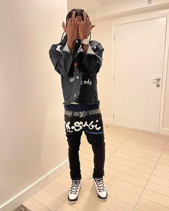Dee Watkins outfit in Ksubi, Jordan, and Louis Vuitton, 2022