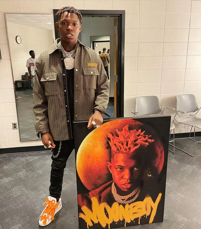 Yung Bleu outfit in Amiri and Lanvin, 2022