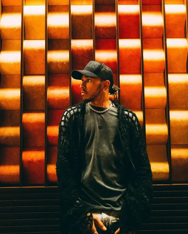Lewis Hamilton outfit in Givenchy and Nahmias, 2022