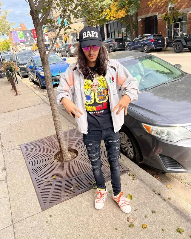 BabyTron outfit in Supreme, Cartier, and Bape, 2022