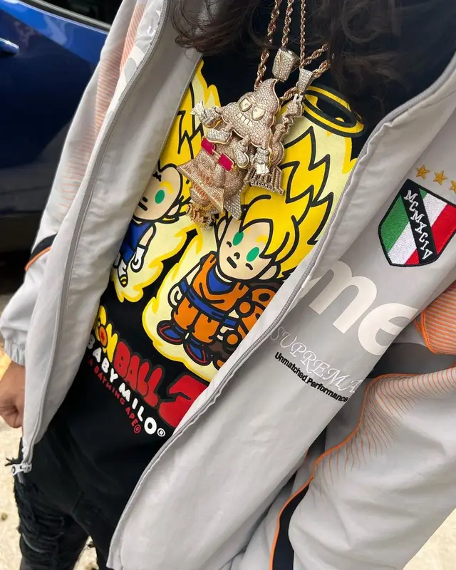 BabyTron outfit in Supreme, Cartier, and Bape, 2022
