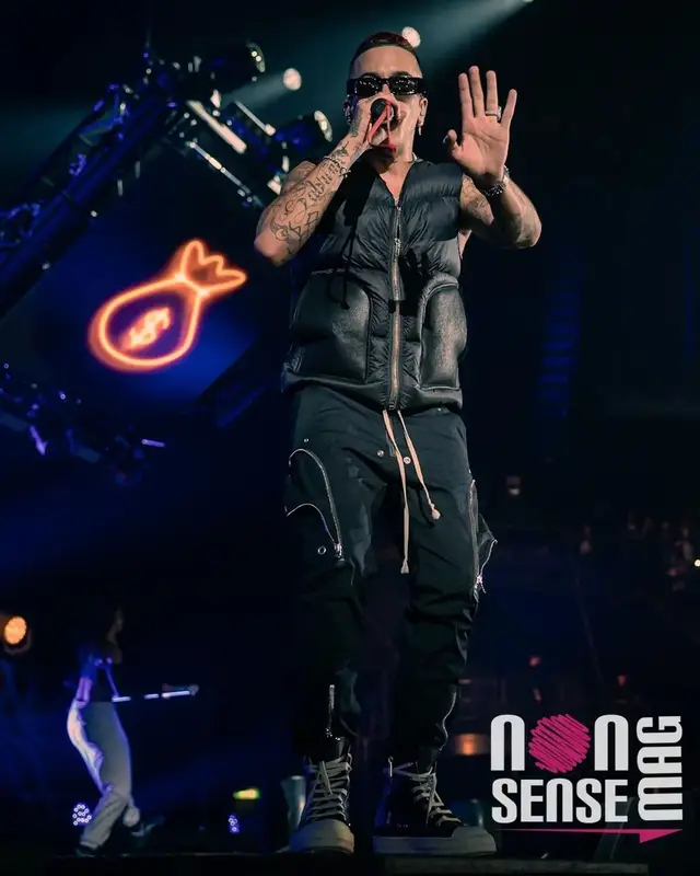 Sfera Ebbasta outfit in Rick Owens and Dolce & Gabbana, 2022