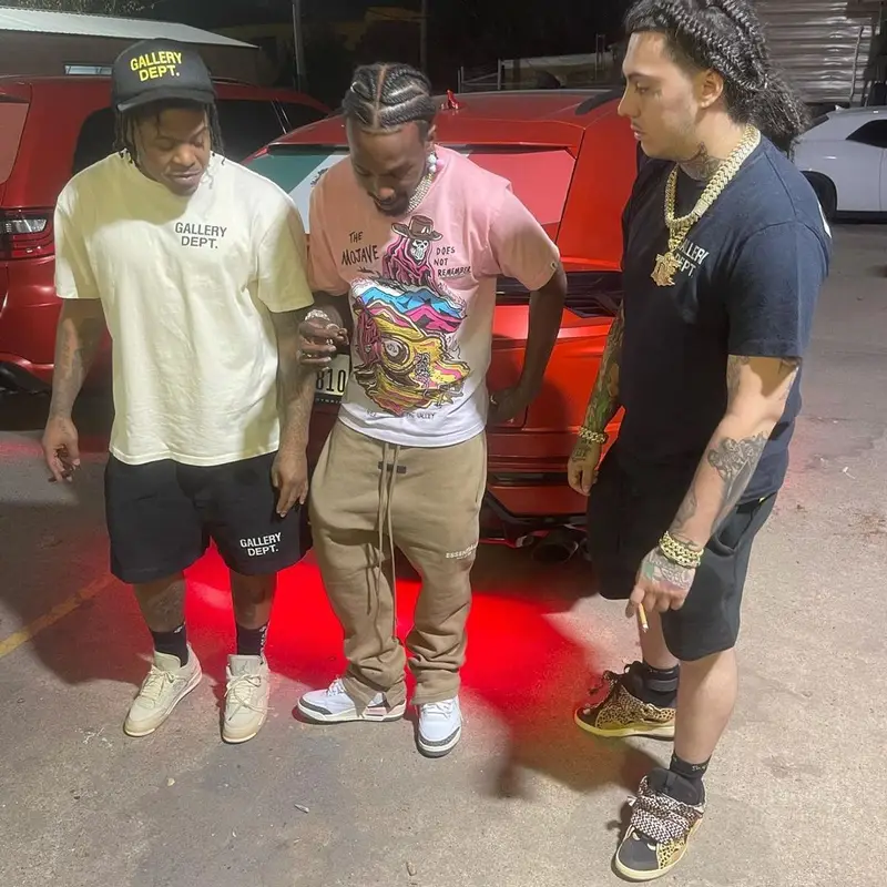 Sauce Walka outfit in Warren Lotas, Fear of God, and Jordan, 2022