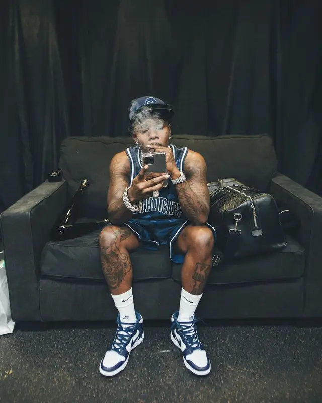 DaBaby outfit in Bape and Nike, 2022