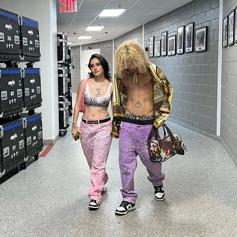Jon Z outfit in Versace, Nike, and Sprayground, 2022