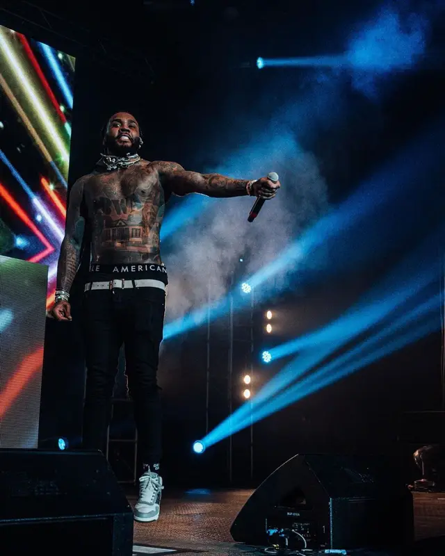 Kevin Gates outfit in Amiri, Dior, and Louis Vuitton, 2022