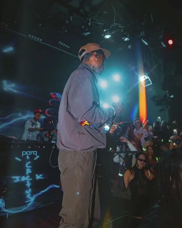 Travis Scott outfit in Travis Scott Merch, Nike, and Space Village, 2022