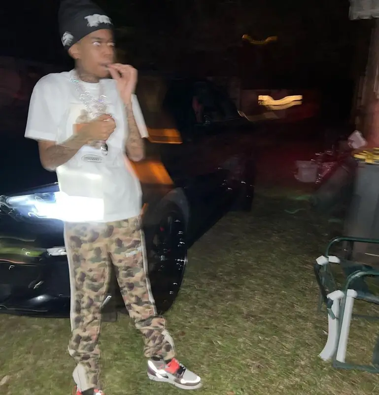 Lil Poppa outfit in Missoni, Nike, and Palm Angels, 2022