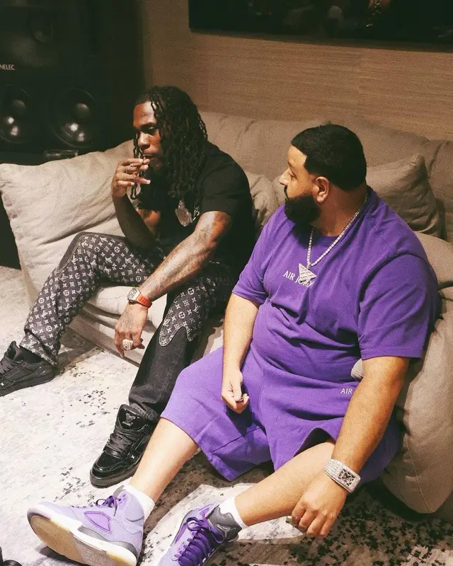 Burna Boy outfit in Louis Vuitton and Nigo, 2022