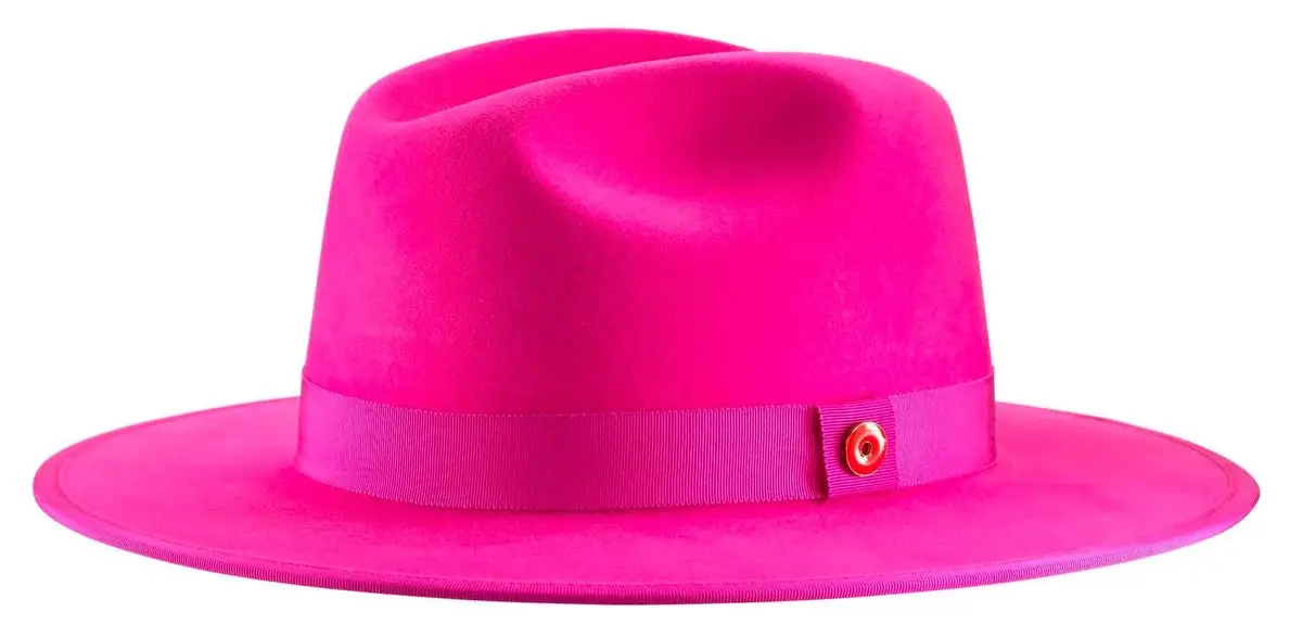Keith And James Queen Hot Pink Pinched Crown Fedora Hat 