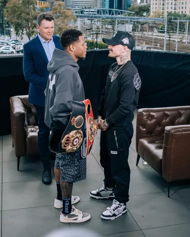 Devin Haney outfit in Yeezy, Supreme, and GAP, 2022
