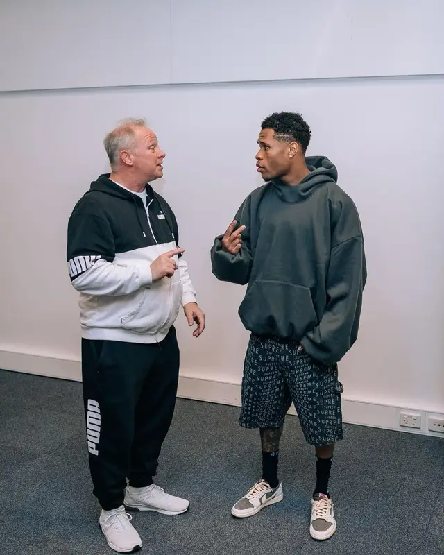 Devin Haney outfit in Yeezy, Supreme, and GAP, 2022