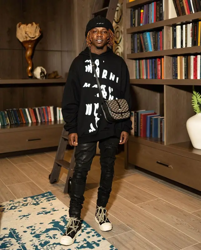 Jackboy outfit in Amiri, Goyard, and Marni, 2022
