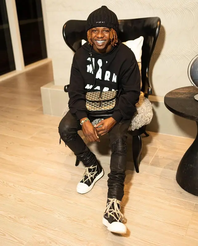 Jackboy outfit in Amiri, Goyard, and Marni, 2022