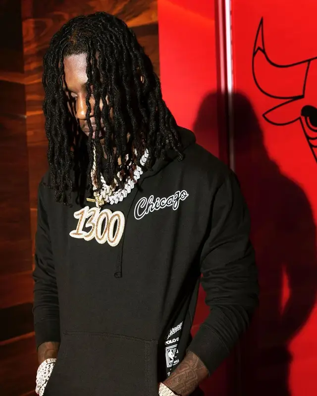 Polo G outfit in Polo G Merch and Chicago Bulls, 2022
