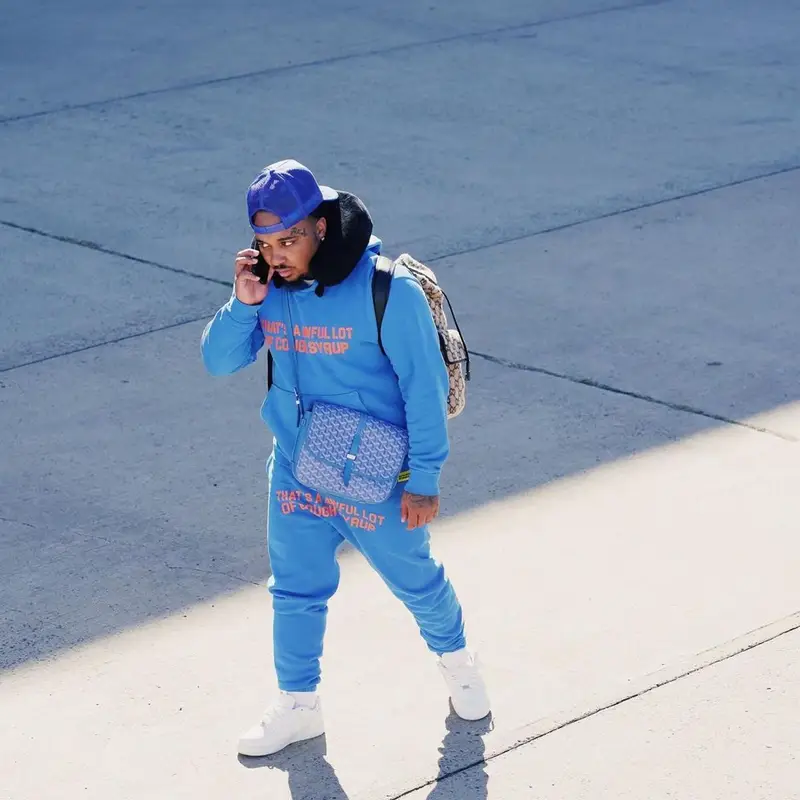 Doe Boy outfit in Nike, Goyard, and Gucci, 2022