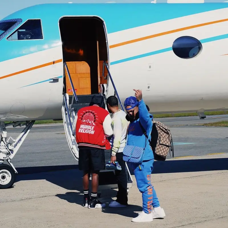 Doe Boy outfit in Nike, Goyard, and Gucci, 2022