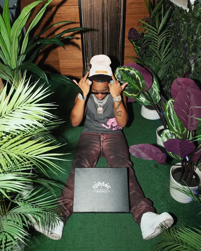 Lil Gotit outfit in Nike, Balenciaga, and Spider Worldwide, 2022