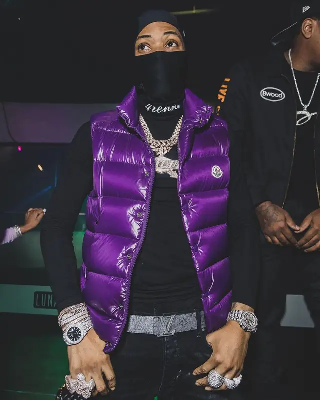 Lil Migo outfit in Moncler, Balenciaga, and Nike, 2022
