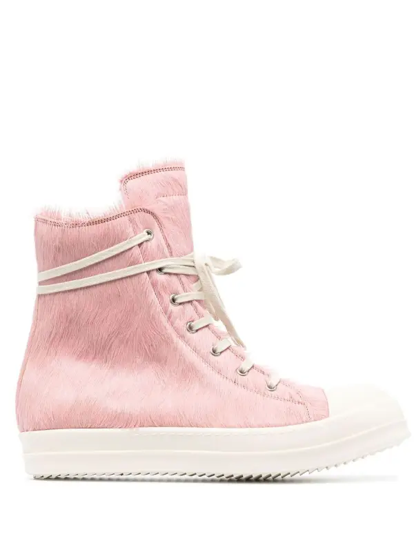 Rick Owens High Top Pink Haircalf 